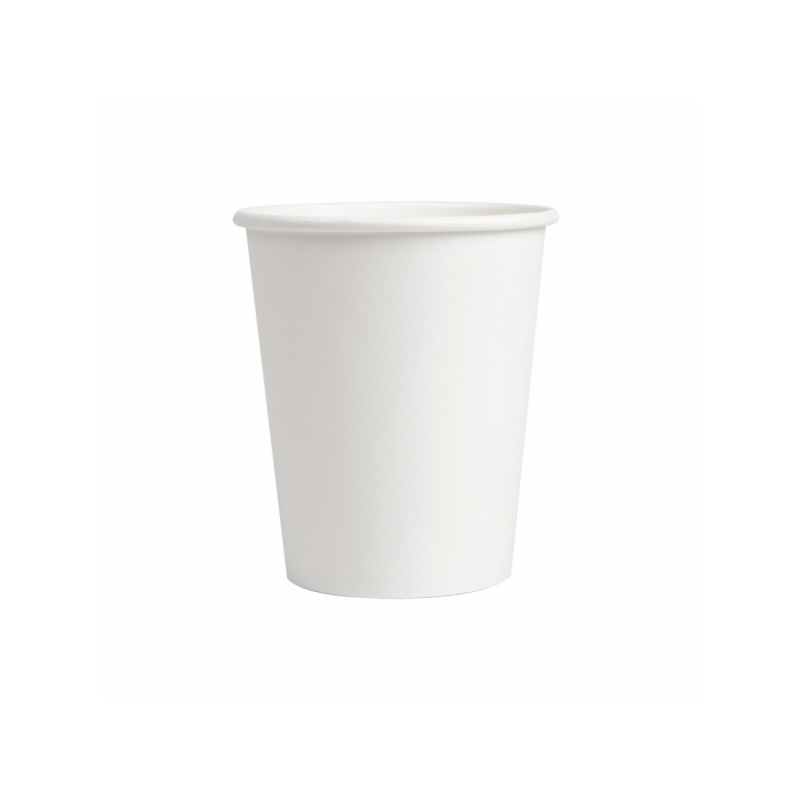 Lot de 45 tasses à café jetables en plastique blancs 19 cl