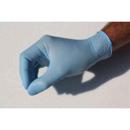 Gants d'examen jetables en nitrile non poudré bleu Taille XL Lot de 100