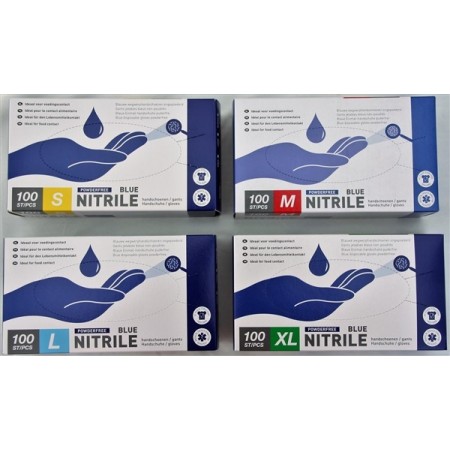 Gants jetables Nitrile bleu 5900 poudré AQL15(100 gts) - COVERGUARD -  MisterMateriaux