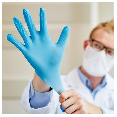 - Bleu Résistants et Multi-usages Boîte de 100 gants Protection contre les produits chimiques Taille S OneProtek Gants nitrile jetables Petite Sans latex 