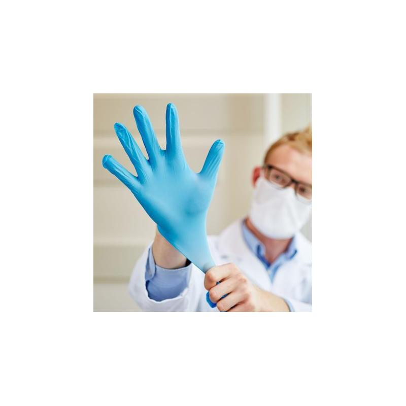 Gants jetables en nitrile bleu non poudrés - AQL 1.5 - 3.5 gr - Hygistore