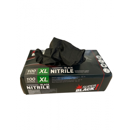 Le meilleur gant nitrile noir - EBONY - Tailles XS-S-M-L-XL 