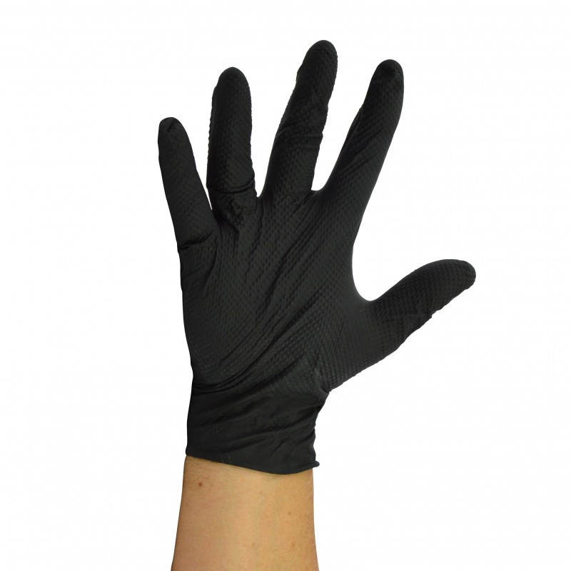 Boite de 100 gants jetables noires en Nitrile ROSTAING MECANO Gants pour  Professionnels‎