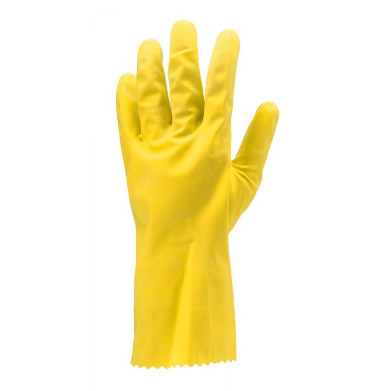 Gants ménage latex taille *XL* couleur jaune/ paire