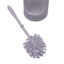 Combiné brosse WC plastique blanc-bleu sur