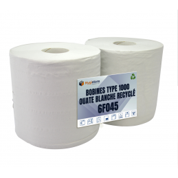 Lot de 2 bobines recyclées pure ouate blanche