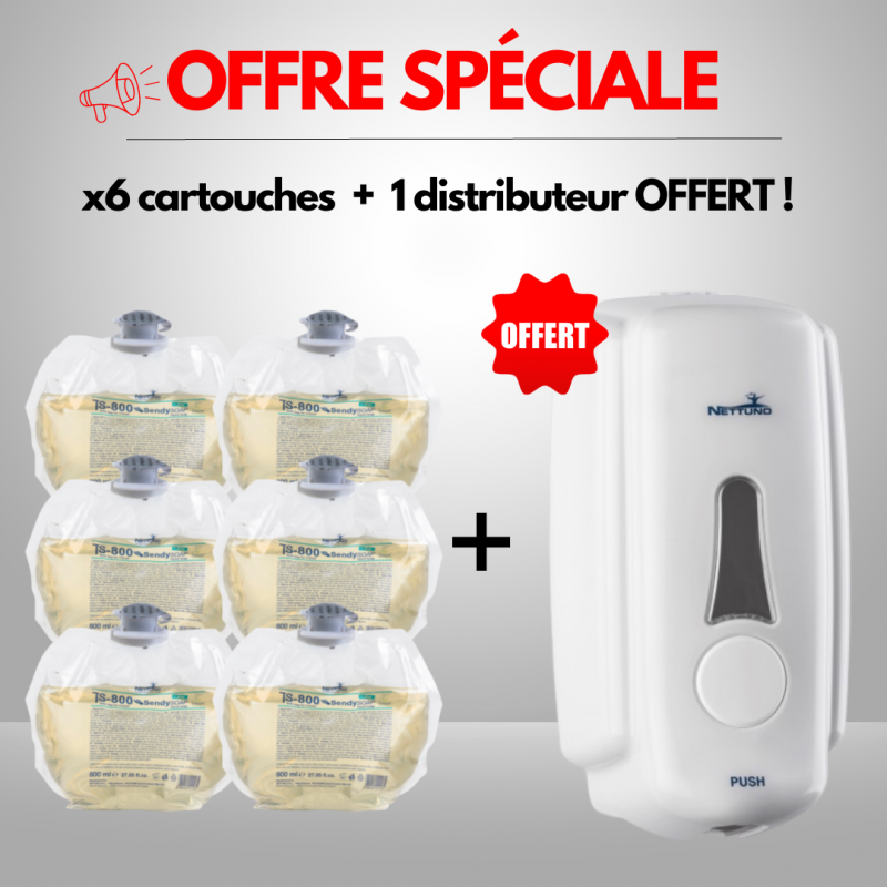 Offre spéciale, 6 cartouches achetées + un distributeur offert