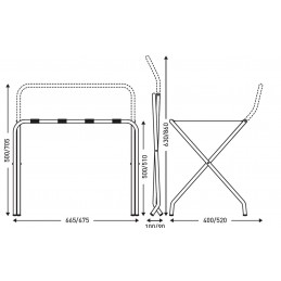 Dimensions porte bagages en métal pour hôtellerie