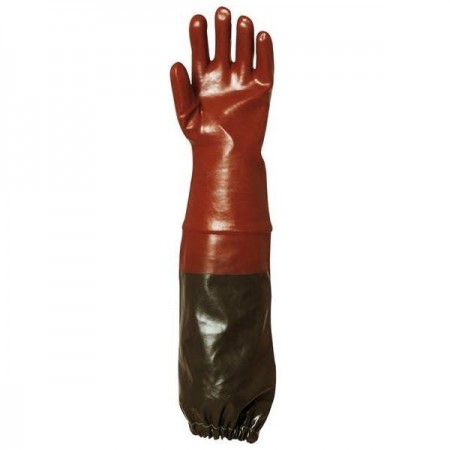 Gant PVC rouge manche...