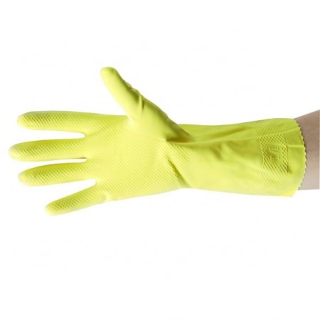 Gants de ménage jaunes en latex (sachet de 12)