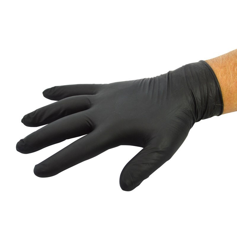 Boite de 100 gants en nitrile noir très résistant 4.5 gr.