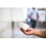 Essuie-mains en pure ouate blanc plié en Z 2 plis (21 x 24 cm)